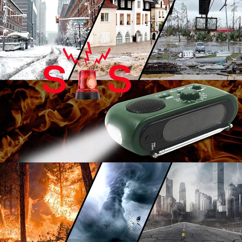 ويوبلز راديو يعمل بالطاقة الشمسية، بطارية 800 مللي أمبير، راديو طوارئ NOAA للأحوال الجوية، مصباح دينامو يدوي، بنك طاقة محمول، منبه SOS، موجات AM/FM/SW، ومصباح LED للطوارئ الخارجية - Image 5